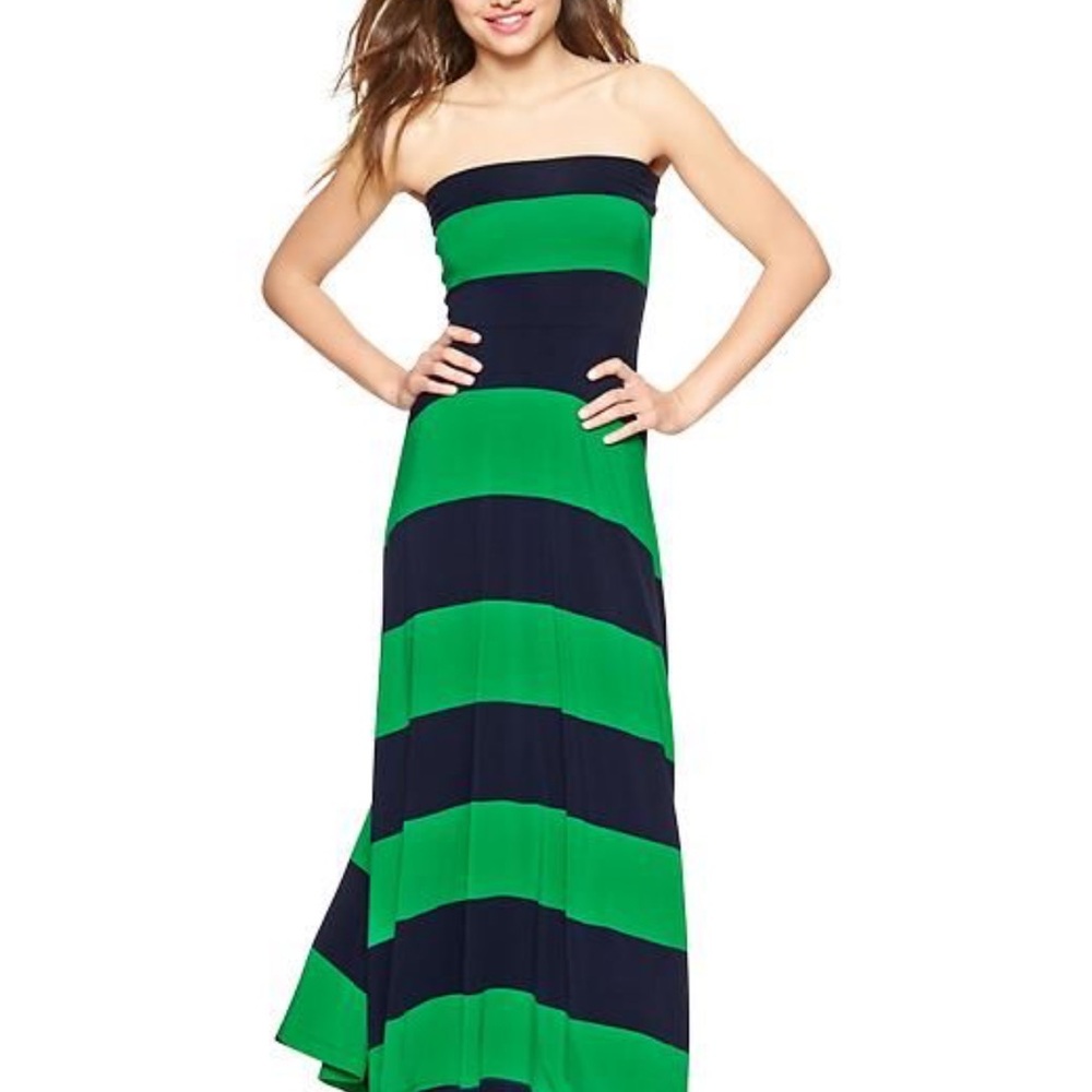 GAP Blue and Green Strapless Sundress